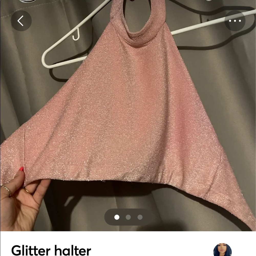 BabyBoo pink glitter halter top